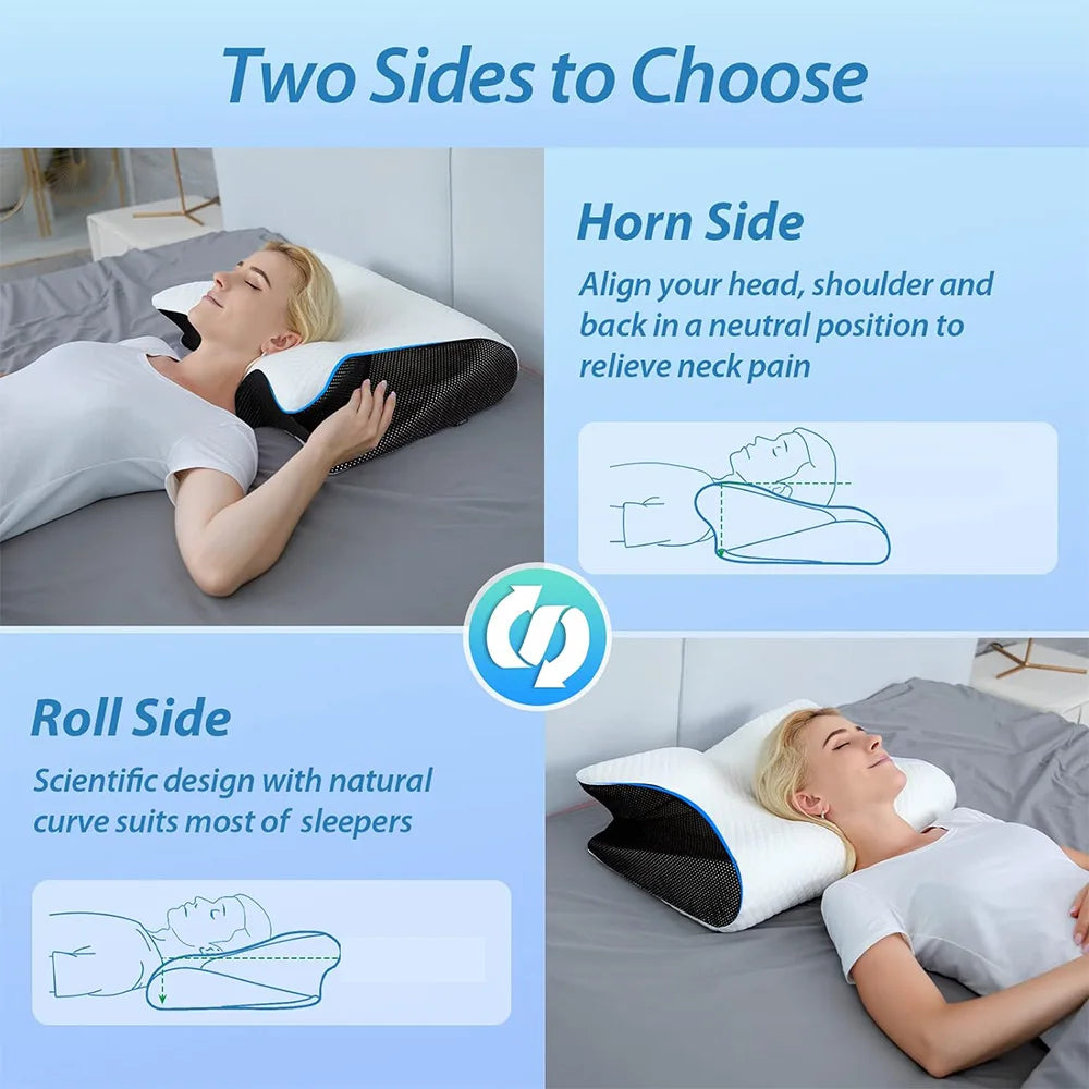 Butterfly Memory Foam Cervical Pillow – Orthopedic Neck Support for Comfortable Sleep