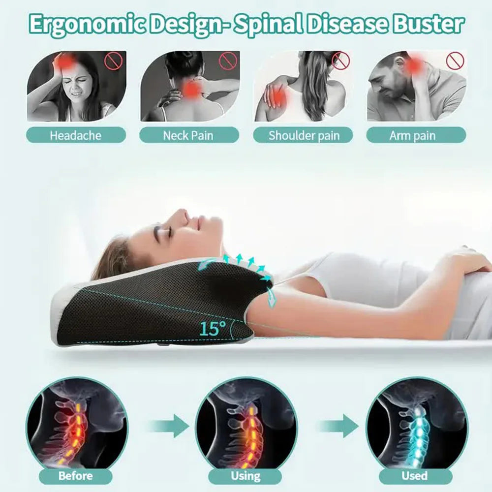 Butterfly Memory Foam Cervical Pillow – Orthopedic Neck Support for Comfortable Sleep