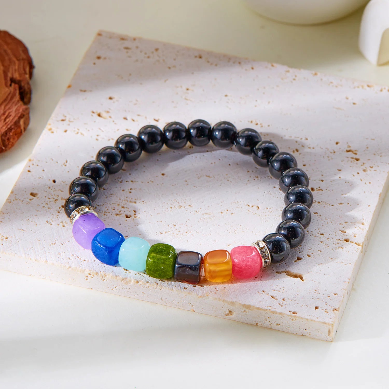 Natural Stone 7 Chakra Energy Bracelet – Good Luck & Protection Jewelry for Men and Women