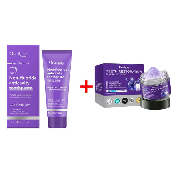 Purple Teeth Whitening Powder – Remineralizing & Stain Removal