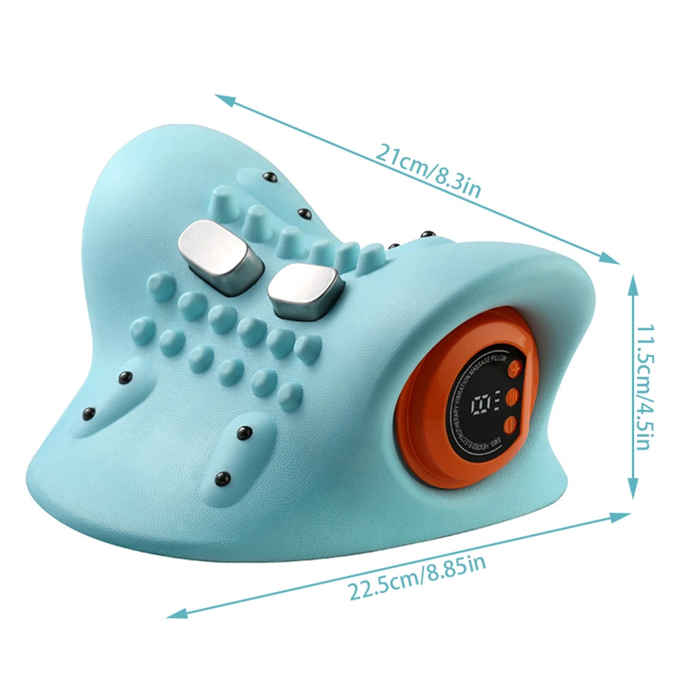 Multifunction EMS Electrotherapy Heating Cervical Spine Pillow Wireless Ergonomic Acupressure Neck Pillow for Relax Pain Relief