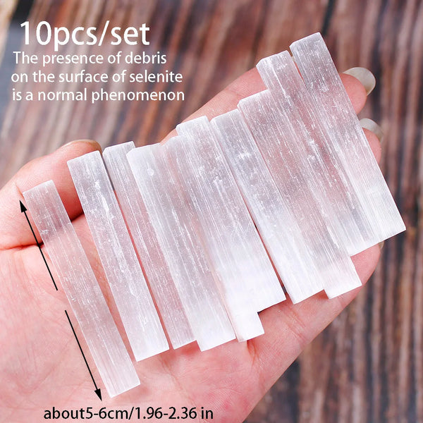 Natural Moroccan Selenite Crystal Set – Selenite Bar, Plate & Sheet Combo