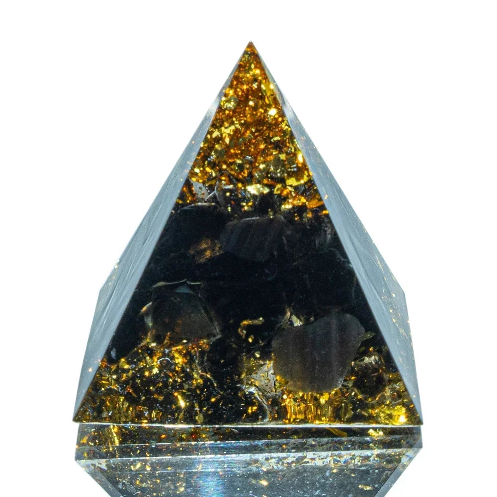 Natural Crystal Energy Pyramid – Quartz & Amethyst Reiki Generator for Chakra Healing & Meditation, 1.18in