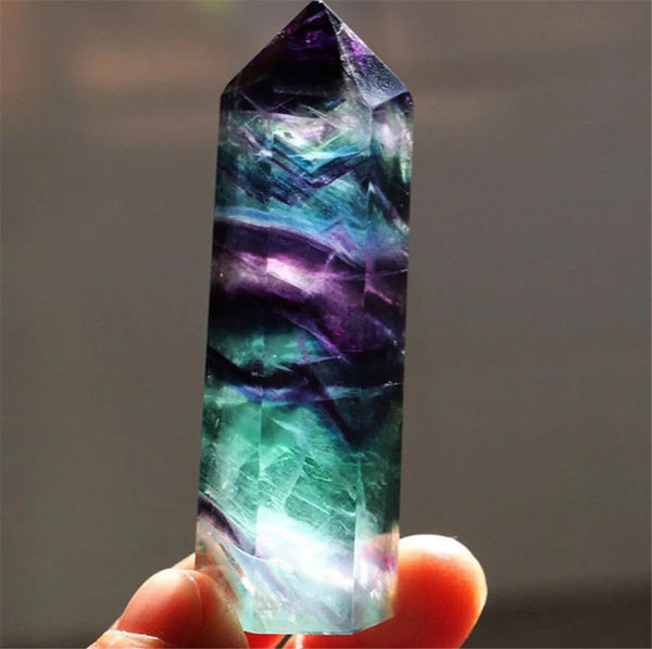 Natural Fluorite Crystal Point – 4–7cm Colorful Striped Healing Wand for Energy Work & Decor  About This Product: