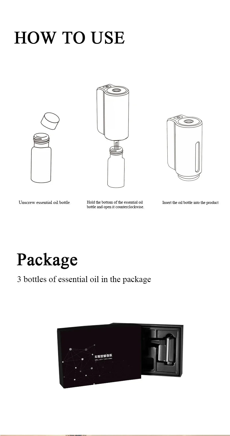 Electric Car Aroma Diffuser – Air Vent Essential Oil Freshener