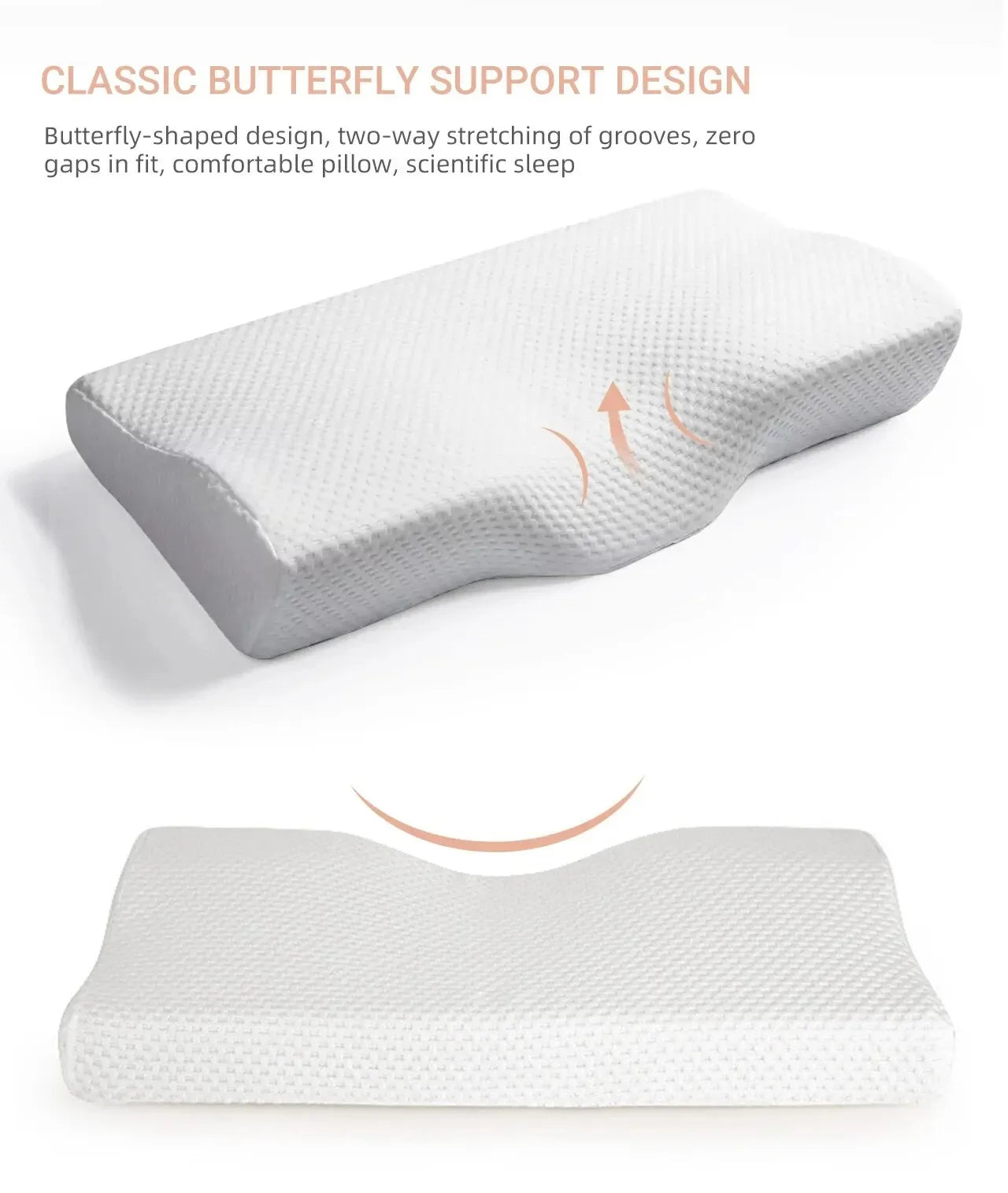 Orthopedic Memory Foam Butterfly Shaped Pillow – Neck Protection for Deep, Restful Sleep