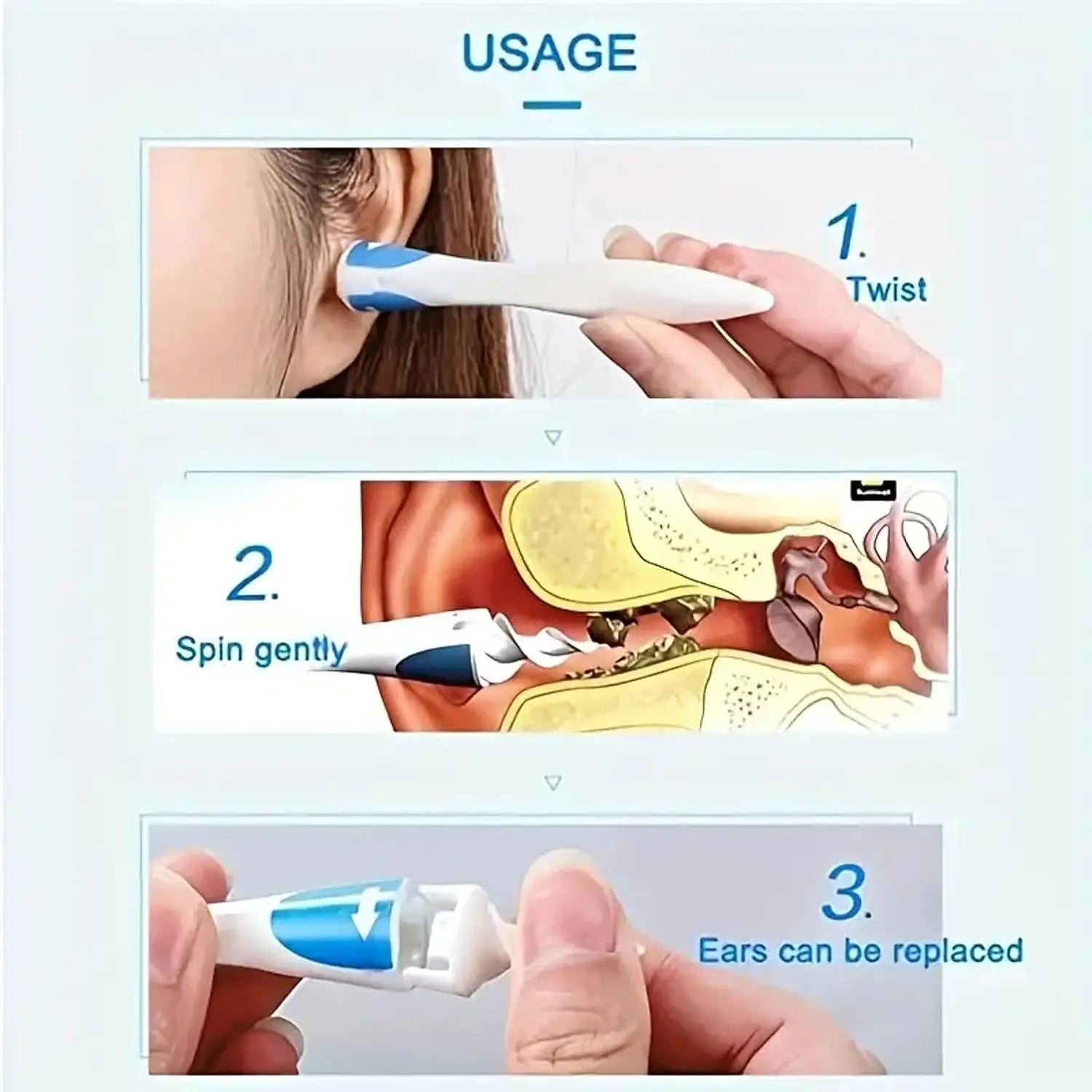 Spiral Silicone Ear Wax Removal Tool – Reusable & Gentle Ear Cleaner for Safe Hygien\