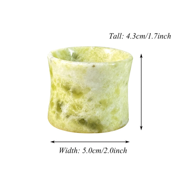 Natural Crystal Jade Bamboo Joint Cup – Carved Quartz Cauliflower Jade Bowl for Reiki & Home Decor