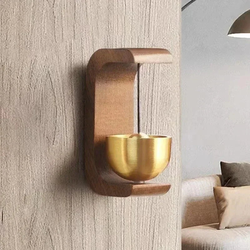 Wooden Wind Chimes Wireless Doorbell – Decorative Hanging Entrance Bell