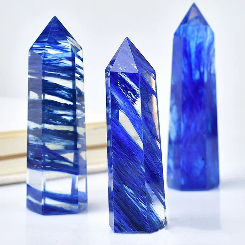 Natural Stone & Crystal Point Wand – Obelisk for Healing, Meditation & Decor