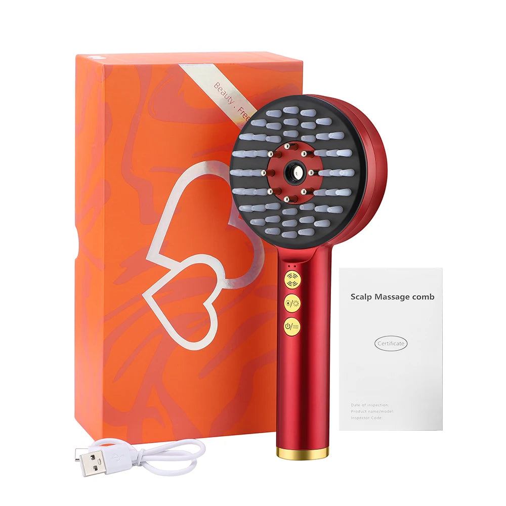 Infrared Electric Scalp Massager Comb – Hair Growth Stimulator & Essence Applicator, 3-Mode